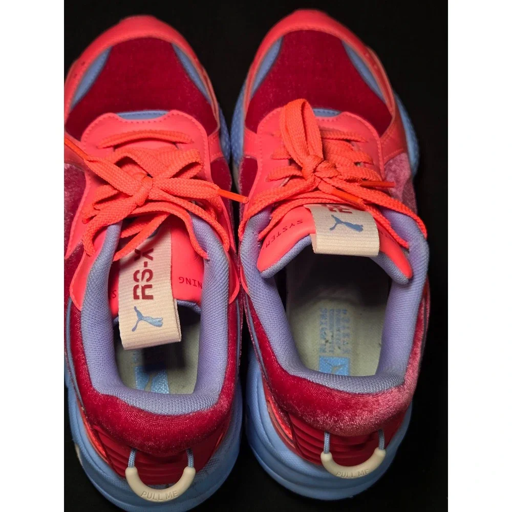 Puma RS-X Reinvent Neon Pink Blue‎ Velvet Heart Sneakers 387408-01 Womens 6